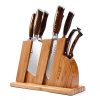 TUO Kitchen Knife Set with Wooden Block - Forged German X50CrMoV15 Steel - Pakkawood Handle - Fiery Phonex Series - 8pcs Knives Set - TC0710