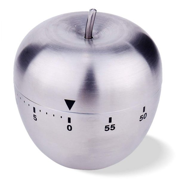 Kitchen Timer Cute Manual Stainless Steel Mechanical Rotating Alarm 60 Minutes Count Down Timer For Cooking Kitchen Baking Sports - Apple Timer