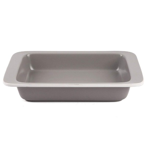 Porcelain Baking Dish, 14x9.5inch Rectangular Casserole Dish 2.43 Quart Ceramic Roaster Pan for Cooking Kitchen Cake Dinner Banquet (Light Grey)