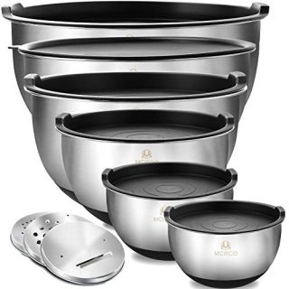 Mixing Bowls with Airtight Lids, Premium Stainless Steel Nesting Bowls Set