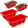 Walfos Mini Silicone Loaf Pan Set - 4 Pieces Non-Stick Silicone Bread Loaf Pan, Just PoP Out! Perfect for Bread, Cake, Brownies, Meatloaf, BPA Free & Dishwasher Safe