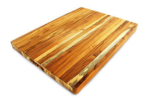 Terra Teak Extra Large Cutting Board 24 x 18 Inch - Thick Brazilian Teak Wood