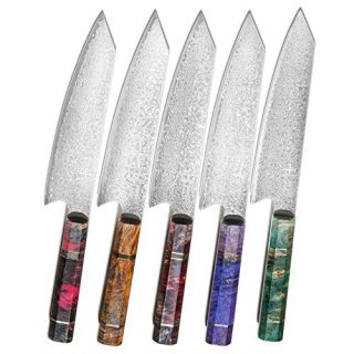 Damascus Chef Knife Kiritsuke Hajegato Unique One Of Kind Handle Professional 8 Inch Japanese Chefs Kitchen Knife Vg10 67 Layers Damascus Steel Knive with Sheath