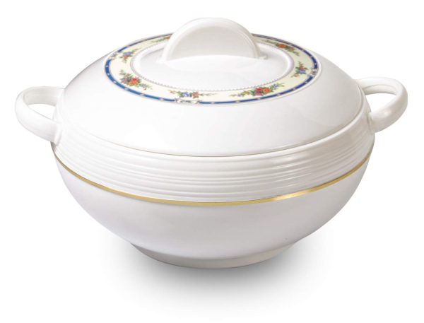 Tmvel Ambiente Insulated Casserole Hot Pot - Insulated Serving Bowl With Lid - Food Warmer - (6000ml, White)