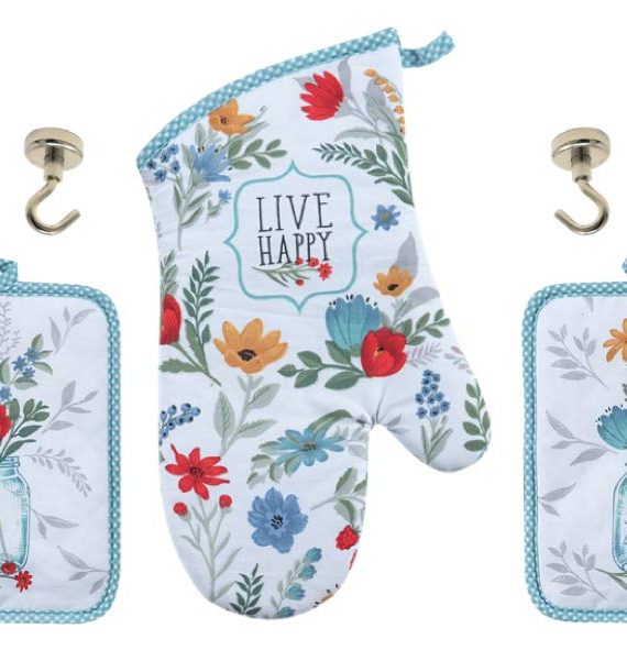 Blooming Thoughts Floral Kitchen Linen Set