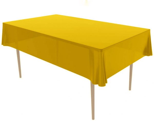 Leaflai Tablecloths for Rectangle Tables, Parties Table Cloths Disposable Tables Cover Indoor 54 x 108 Inch Yellow 6 Pack