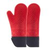 Heat Resistant Silicone Oven Mitts,Pot Holders with Quilted Liner,Pot Holders for Kitchen Heat Resistant,Cooking Gloves,Pot Holders,Protect Hands from hot Surfaces,Non-Slip Textured,red,1 Pair
