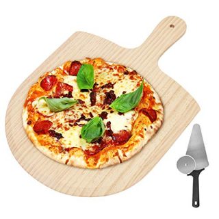 SiliQueen Pizza Peel - Premium Wood Pizza Peel, 12 x 14 Inches Pizza Spatual, Luxury Pizza Paddle for Baking Homemade Pizza and Bread.