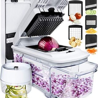 Fullstar Mandoline Slicer Spiralizer Vegetable Slicer - Vegetable Chopper Onion Chopper Food Chopper Vegetable Spiralizer Mandoline Slicer Cutter Chopper and Grater Slicer Zucchini Spaghetti Maker