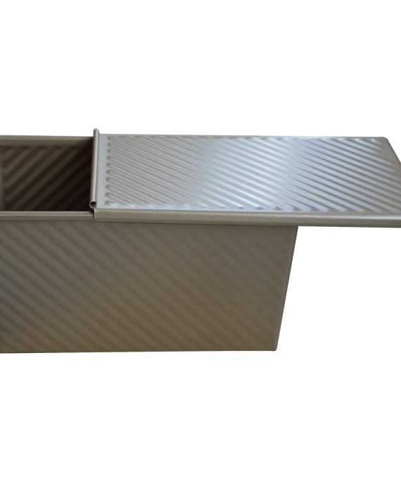 Loaf Pan with Lid, Nonstick Corrugated Carbon Steel Bread Toast Mold with Cover for Baking Bread with Oven -Gold