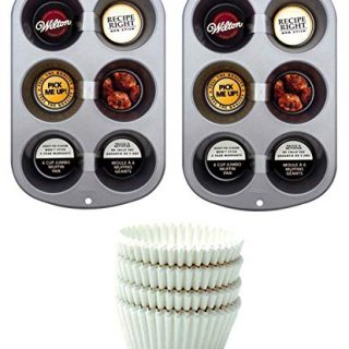 Jumbo Muffin Pans & Big Muffin Liners - 3 Piece Bundle – Great for Popovers, Individual Omelets, Casseroles, Pies, Ketogenic and Paleo Diets, and Portion Control