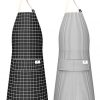 Cooking Apron with Pocket, EONSIX Waterproof Adjustable Cotton Linen Kitchen Apron Chef Apron for Women Men Chef, 2Pieces