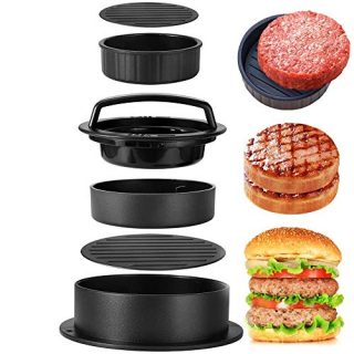 jiufang Hamburger Press Patty Maker, 3-in-1 Nonstick Burger Press, Perfect for DIY Stuffed Burgers, Sliders, Regular Beef Slider,BBQ Barbecue Grill & Gourmet Kitchen Tool