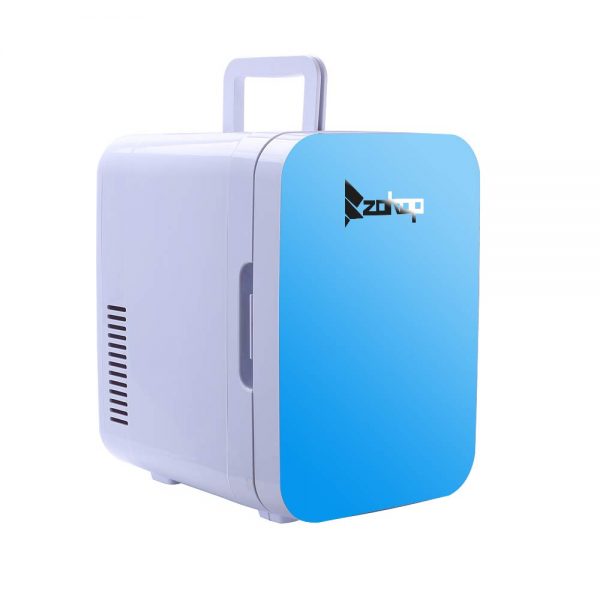 Mini Fridge Cooler and Warmer, (6 Liter/ 8 Can) Portable Compact Personal Fridge With AC/DC Power for BedRoom, Office, Car, Portable Travel Camping MakeUp SkinCare (BLUE)