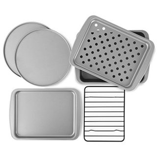 OvenStuff Non-Stick 6-Piece Toaster Oven Baking Pan Set - Non-Stick Baking Pans, Easy to Clean and Perfect for Single Servings