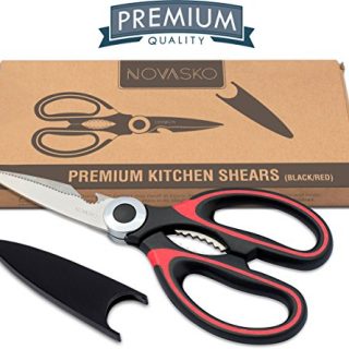 NOVASKO Premium Heavy Duty Kitchen Shears (Black/Red)