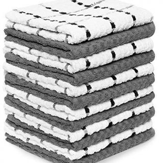Zeppoli Kitchen Towels, 12 Pack - 100% Soft Cotton - 15 x 25 Inches - Dobby Weave - Great for Cooking in Kitchen and Household Cleaning (12-Pack)
