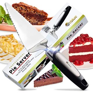 ORBLUE Pie Server, Essential Kitchen Tool, Serrated on Both Sides, Great for Right or Left Handed Chef, Stainless Steel Flatware, Cake Cutter