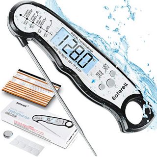 Saferell Instant Read Meat Thermometer for Cooking, Fast & Precise Digital Food Thermometer with Backlight, Magnet, Calibration, and Foldable Probe for Deep Fry, BBQ, Grill, and Roast Turkey