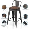 VIPEK 24" Metal Counter Height Bar Stools with Backrest Set - Image 3