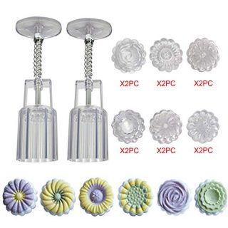 U-BCOO Environmental Shaped with 12 Stamps Moon Cake Mold Homemade DIY Pumpkin Biscuit Cake Pastry Baking Mold