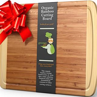 Greener Chef Extra Large Bamboo Cutting Board - Lifetime Replacement Cutting Boards for Kitchen - 18 x 12.5 Inch - Organic Wood Butcher Block and Wooden Carving Board for Meat and Chopping Vegetables