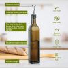 Aozita 17oz Glass Olive Oil Bottle - 500ml Dark Brown Oil & Vinegar Cruet - Image 2