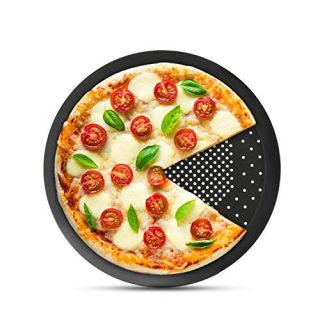 Pizza Baking Pan, Segarty 8 inch Pizza Pan with Holes, Aluminum Steel Round Crispy Crust Pizza Oven Tray Perforated Bakeware Tool Kitchen Cooking Accessories for Restaurant Home Daily Use