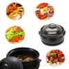 Korean Premium Ceramic Stone Bowl with Lid, For Cooking Hot Pot Dolsot Bibimbap and Soup (9in) - Image 4
