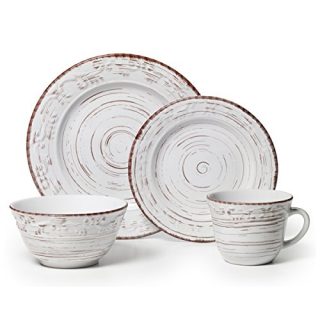 Pfaltzgraff Trellis White 16-Piece Dinnerware Set, Service for 4
