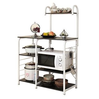 SogesPower Kitchen Baker's Rack 3-Tier+4-Tier Microwave Stand Storage Rack, Black