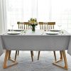 maxmill Jacquard Poly-Cotton Tablecloth Geometric Pattern SpillProof, Water Resistant Wide Hem Heavy Weight Soft Table Cloth for Kitchen Dining Tabletop Decoration Rectangle, Light Grey, 60x84 Inch