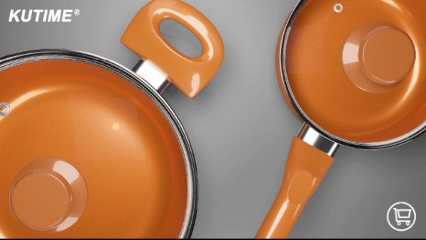 Cookware-Set Nonstick Pots and Pans-Set Copper Pan - Image 7