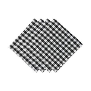 DII Gingham Check Table Top & Kitchen Collection Classic Design 100% Cotton, Machine Washable for Family Dinners, Special Occasions and Everyday Use, Napkin Set, Black/White 4 Piece