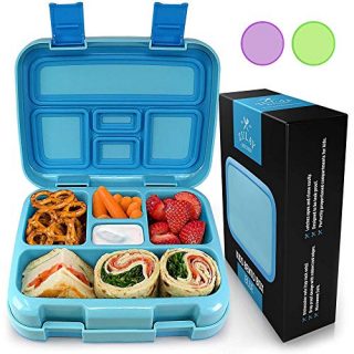 Zulay Kids Bento Box - Durable & Professionally Designed Bento Box for Kids Leakproof - This Toddler Bento Box Has Friendly Latches for Easy Access & 5 Perfectly Proportioned Compartments