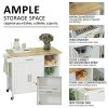 HOMCOM Wooden Rolling Kitchen Storage Island - Image 4