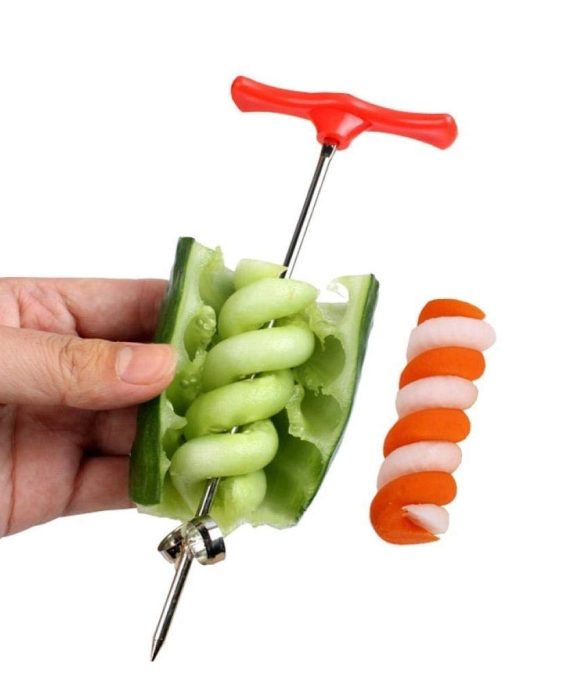 KABB Vegetables Spiral Knife Carving Tool Potato Carrot Cucumber Salad Chopper Manual Spiral Screw Slicer Cutter Spiralizer