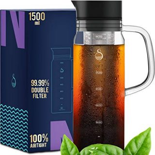 Cold Brew Coffee Maker Iced Coffee Maker Ice Tea Maker Glass Airtight - 1.5L/51oz