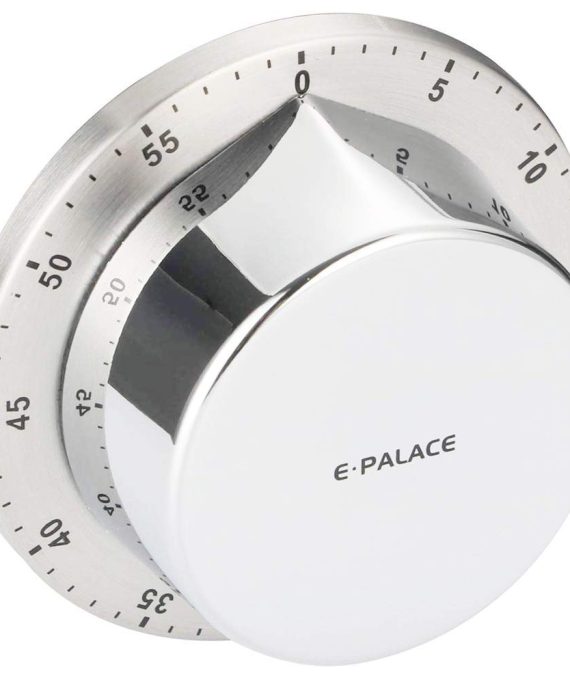 Kitchen Timer, Chef Cooking Timer Clock with Loud Alarm, No Batteries Required, Finish：Stainless Steel， 100% Mechanical - Magnetic Backing,