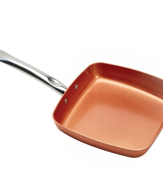 Copper Chef 9.5 Inch Square Frying Pan - Skillet with Ceramic Non Stick Coating. Perfect Cookware For Saute And Grill