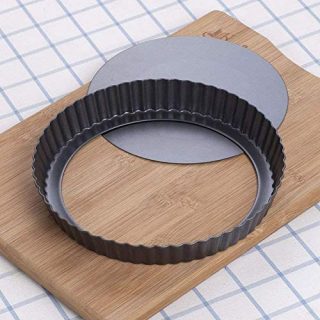 Tart Pan, Quiche Pan, JACKSUN Non-Stick Removable Loose Bottom Carbon Steel 9In Tart Pan,Easy To Operate And Clean.