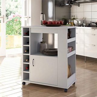 Ameriwood Home Williams, Dove Gray Kitchen Cart
