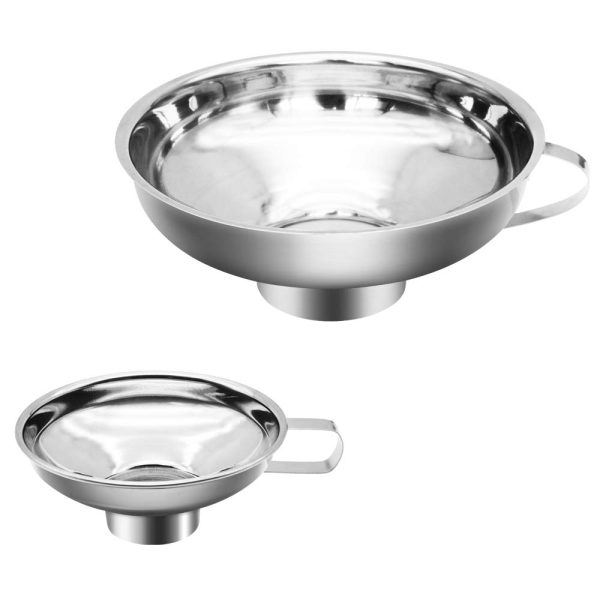 Canning Funnel, 2 Pack Stainless Steel Funnel Kitchen Funnel Set for Wide and Regular Mason Jars Canning Jars Transferring Liquid and Dry Ingredients