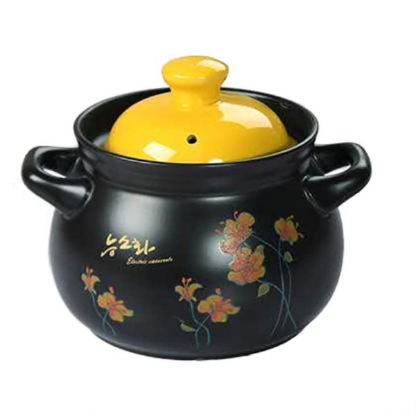 Ceramic Soup Pot Hot Pot with Lid and Handle Braising Pan Healthy