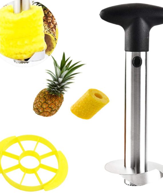 CASRO core remover, stainless steel pineapple shredder slicer tool, ultra-fast handheld fruit shredder slicer peeler kitchen tool, easy-to-use pineapple shredder for core cutting and slicing