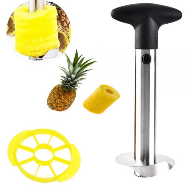 CASRO core remover, stainless steel pineapple shredder slicer tool, ultra-fast handheld fruit shredder slicer peeler kitchen tool, easy-to-use pineapple shredder for core cutting and slicing