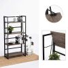 Coavas Folding Bookshelf Home Office, Industrial Bookcase - Image 2
