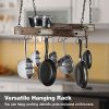 J JACKCUBE DESIGN Rustic Wood Pot Pan Rack Ceiling Mounted Hanger - Image 4