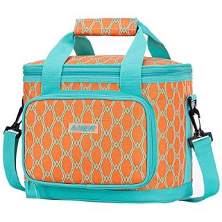 MIER 16 Can Large Insulated Lunch Bag for Women, Soft Leakproof Liner, Orange