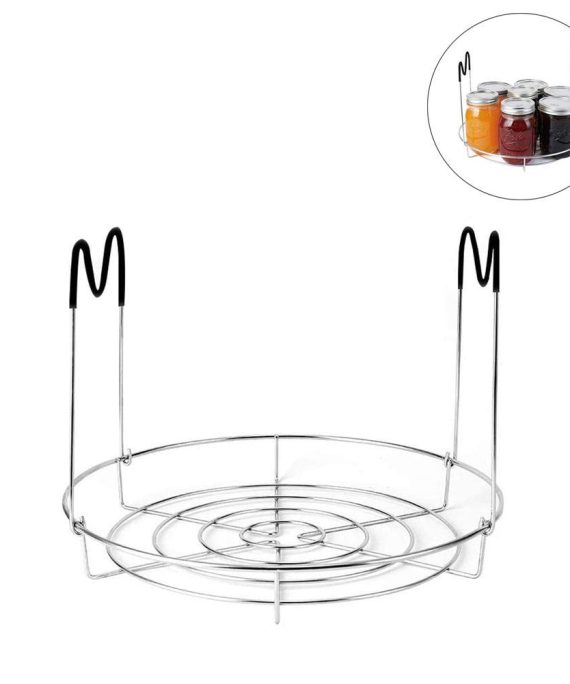 Feileng Steamer Rack Trivet with Handles, Stainless Steel Canned Food Storage Rack Heat Resistant Canning Jar Rack Lifter Pressure Cooker Trivet Wire Steam Rack